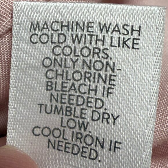 EUC Women's J. JILL Long Sleeve Pink Lace Up Shell Button Top | Size L - Picture 8 of 9